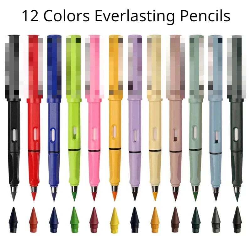 Eternal Pencil 12 Colors Unlimited Writing Kids Infinity Cute Pen Sketch Painting Stationery Kawaii Crayons School Supplies
