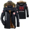 DODGE Logo Men's Winter Cotton Jackets Hooded Parkas Lamb Fur Lining Plush Men Cold Thickening Fashion Motorcycle Jacket 1