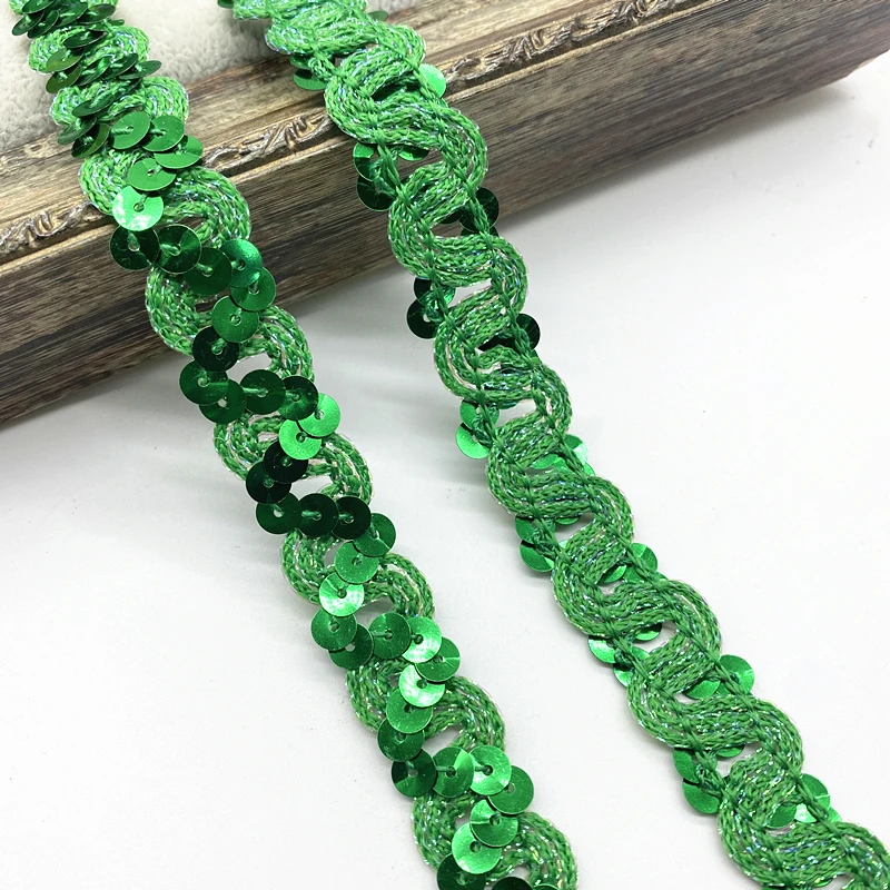 Lace Ribbon Lace Garment Accessories Lace Sewing Supplies Lace Accessories Lace Sewing Accessories Clothing Accessories 2 yards 20mm Curve Wavy Sequins Lace Trim for Stage Performance Party Cosplay Wedding Clothes DIY