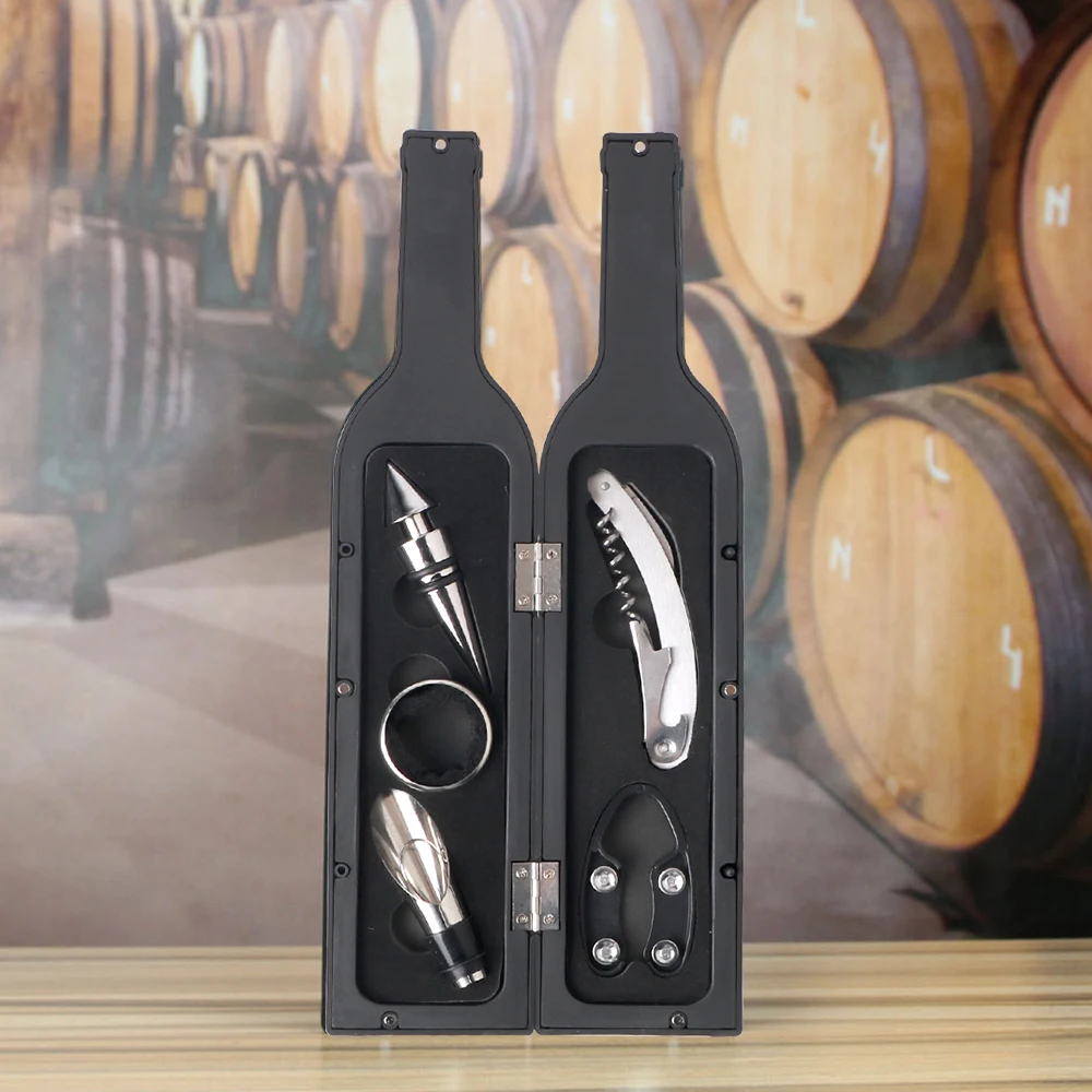 5PCS Corkscrew Set Stainless Steel Wine Opener Set for Large-Capacity Bottles Red Wine Tool Kit