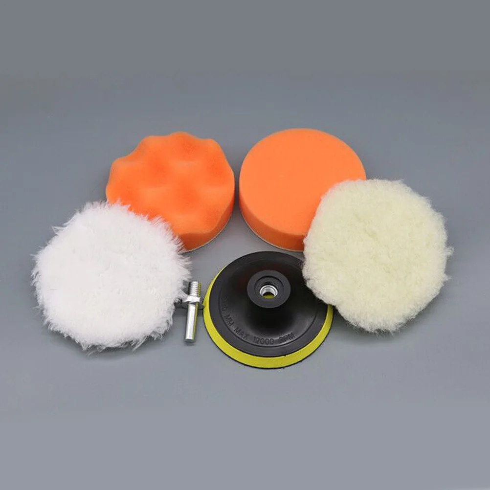 

6 Pcs Car Polishing Beauty Plate Wave Sponge Wheel Cars Flat Wax Self-Adhesive Disk