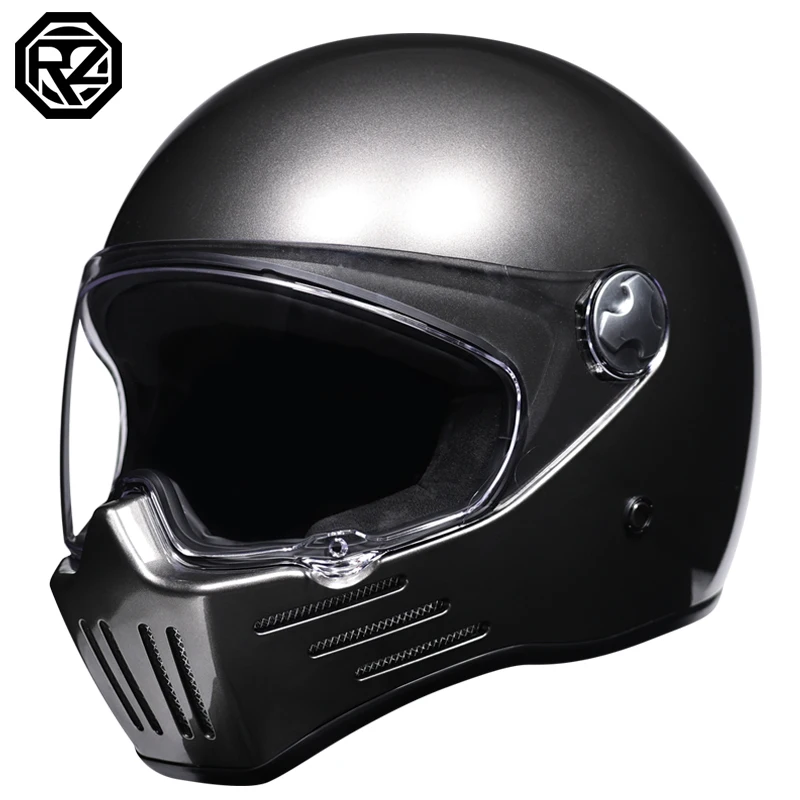 

Orz Fashion Motorcycle Vintage Classic Helmets Full Face Retro Super Bike Navigated Cruiser Helmets Motorbike for Men Women