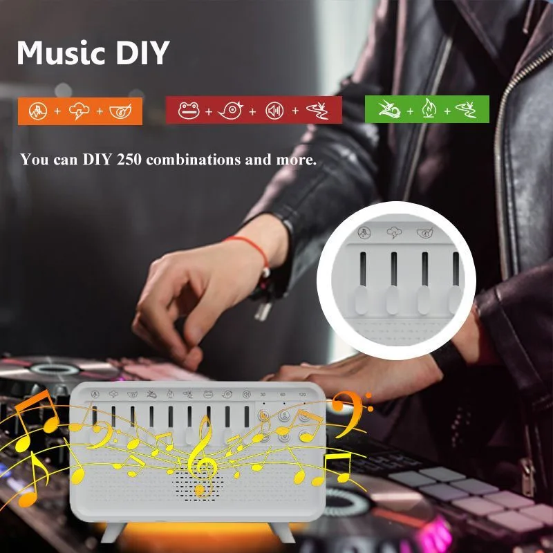 White Noise Bluetooth Speaker Sleep Aid Soundbar Timed Shutdown Simulated Flame Warm Night Light Music Player Aroma Humidifier