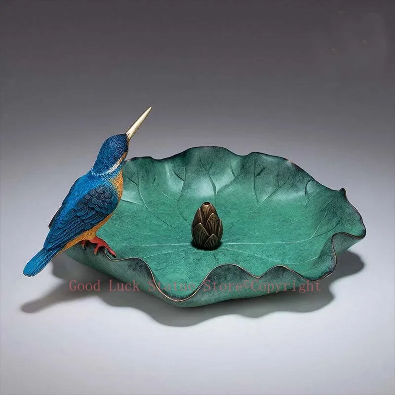 

HOME BAR living ROOM high grade realism Lifelike bird Incense stick bronze sculpture Nourishing heart Educated decorative statue