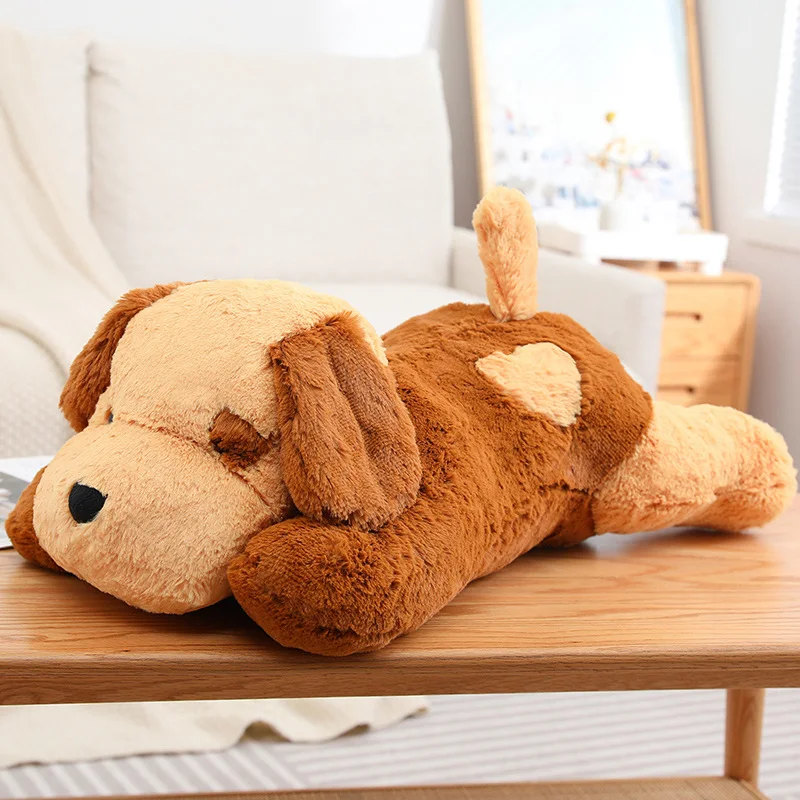 Big Dog Pillow Toys Stuffed Huge Lying Dog Toys For Children Brown/Grey