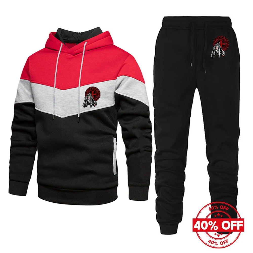 Mens Knights Templar Hoodies Sports Pants Suits