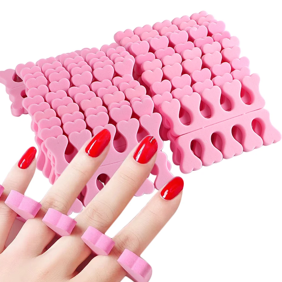 10/20Pairs Pink Soft Nail Art Toe Separator Foots Sponge Fingers Separators interfinger Split Practice Manicure Pedicure Tools