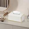 Exquisite Streak European Style Leather Tissue Box, High Quality, Hotel, Living Room, Bathroom, Home Decor, New 1