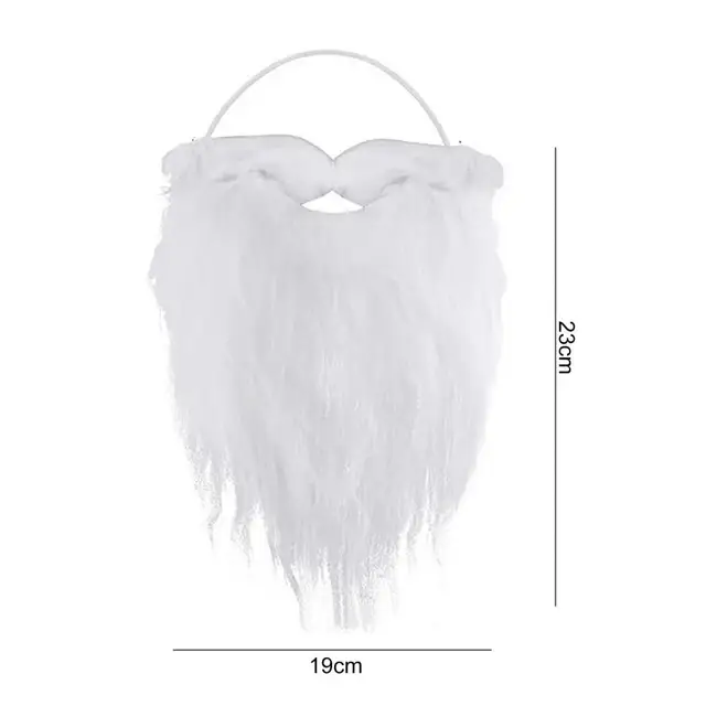 Barba Finta Babbo Natale - 5 Pezzi Con Fascia Elastica | Bianca, 23x19 Cm, Per Costumi E Feste - Foto 8