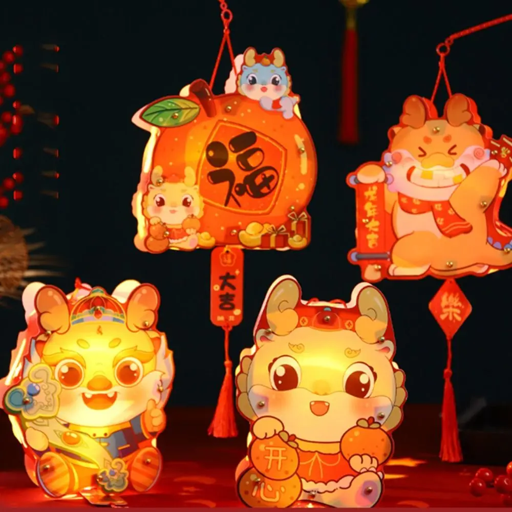 

Handmade New Year Paper Lantern Good Luck Luminous Chinese Lantern DIY Glowing Handheld Spring Festival Luminous Lanterns