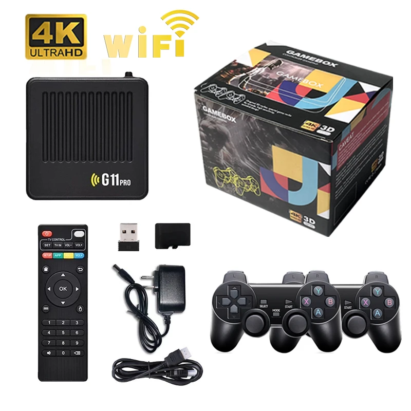 

G11 Pro Video Game Box Retro 4K S905X3 Game Console Android 9.0 Dual System 256G Double Controller 60000+ Games for N64/PSP