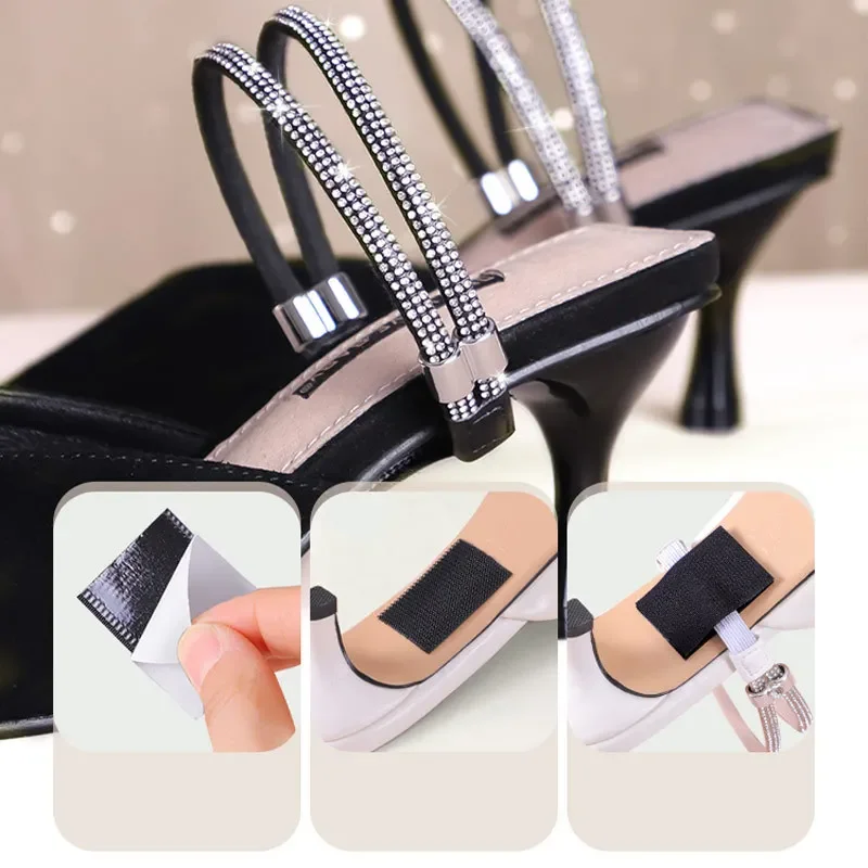 1Pair Shoes Band Anti-loose For Women Shoelaces Anti-drop Heel Straps Belt Drill Fixed Belts Rhinestone High Heels shoe laces,shoelaces without ties,elastic shoelaces,elastic shoe laces,shoe accessories