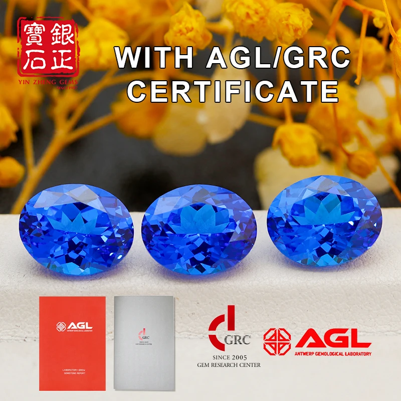 YinZheng Flame Melted Provide AGL Or GRC Certificate Oval Shape Cobalt Spinel Loose Gemstones Spinel Synthetic Cultivate