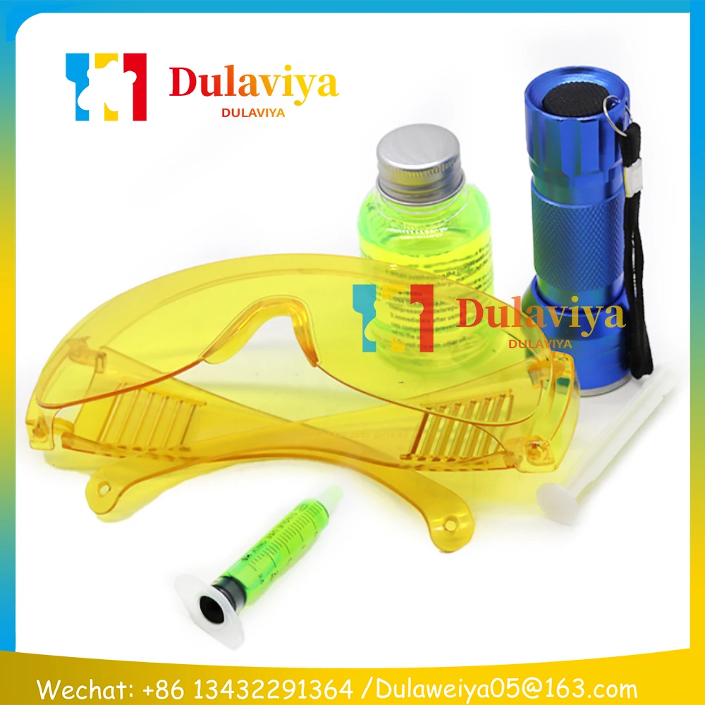 Auto Air Conditioning System Repair Tool Fluorescent Leak Detection Tool R134a Refrigerant Gas AC Leak Test Detector UV Dye OIL