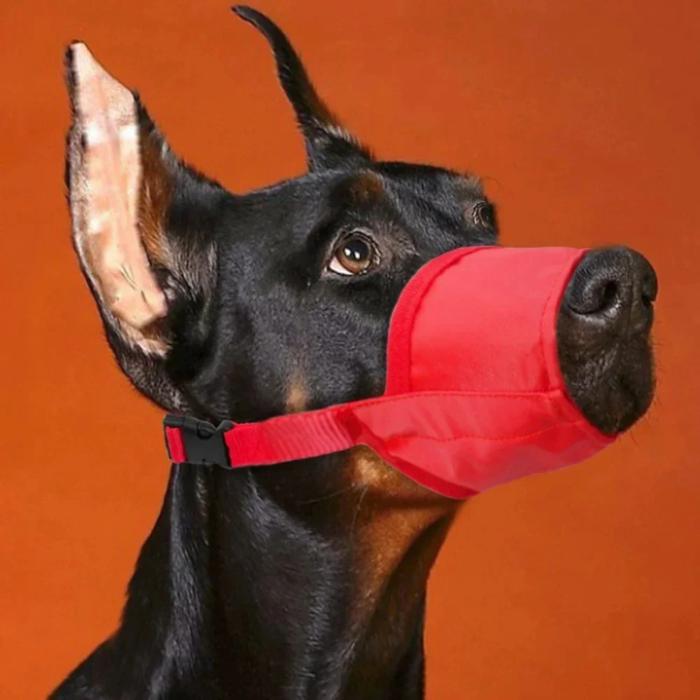 Dog Muzzle Durable Dog Nylon Muzzle Adjustable Breathable Mouth Muzzle for Dogs Anti Biting Chewing Dog Mouth Mask Pet Training Accessories