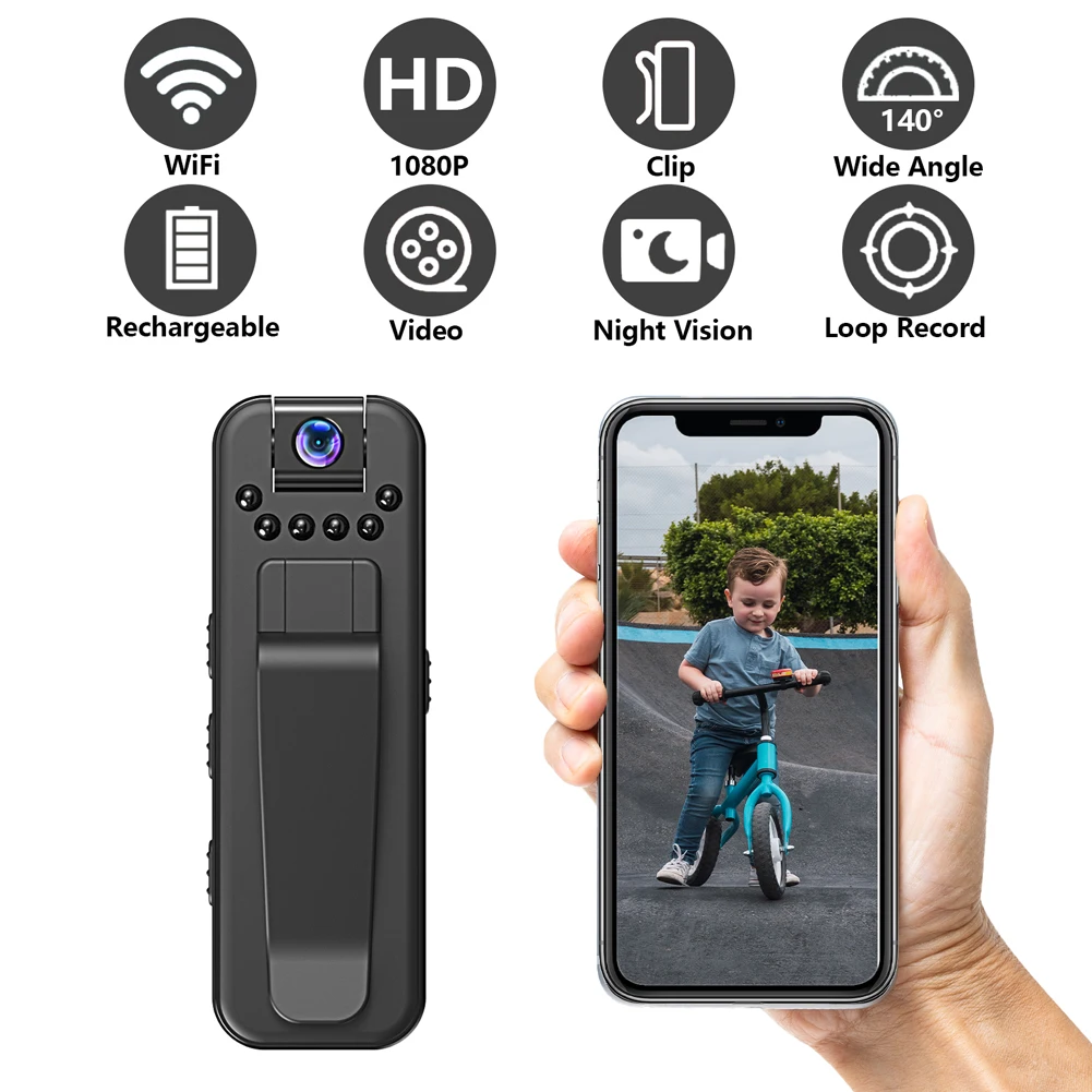 Description Picture 6 of itemHD 1080P Mini Camera WiFi Infrared Night Vision Police Body Cam Motion Detection Small Body Camera Video Surveillance Camcorder