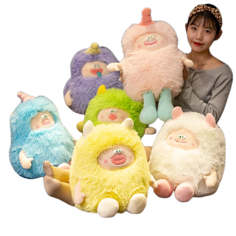 2023 New 50cm Kawaii Monster Animal Cartoon Pillow Plush Multicolour Toys Stuffed Soft Birthday Kids Gifts Halloween Party Decor