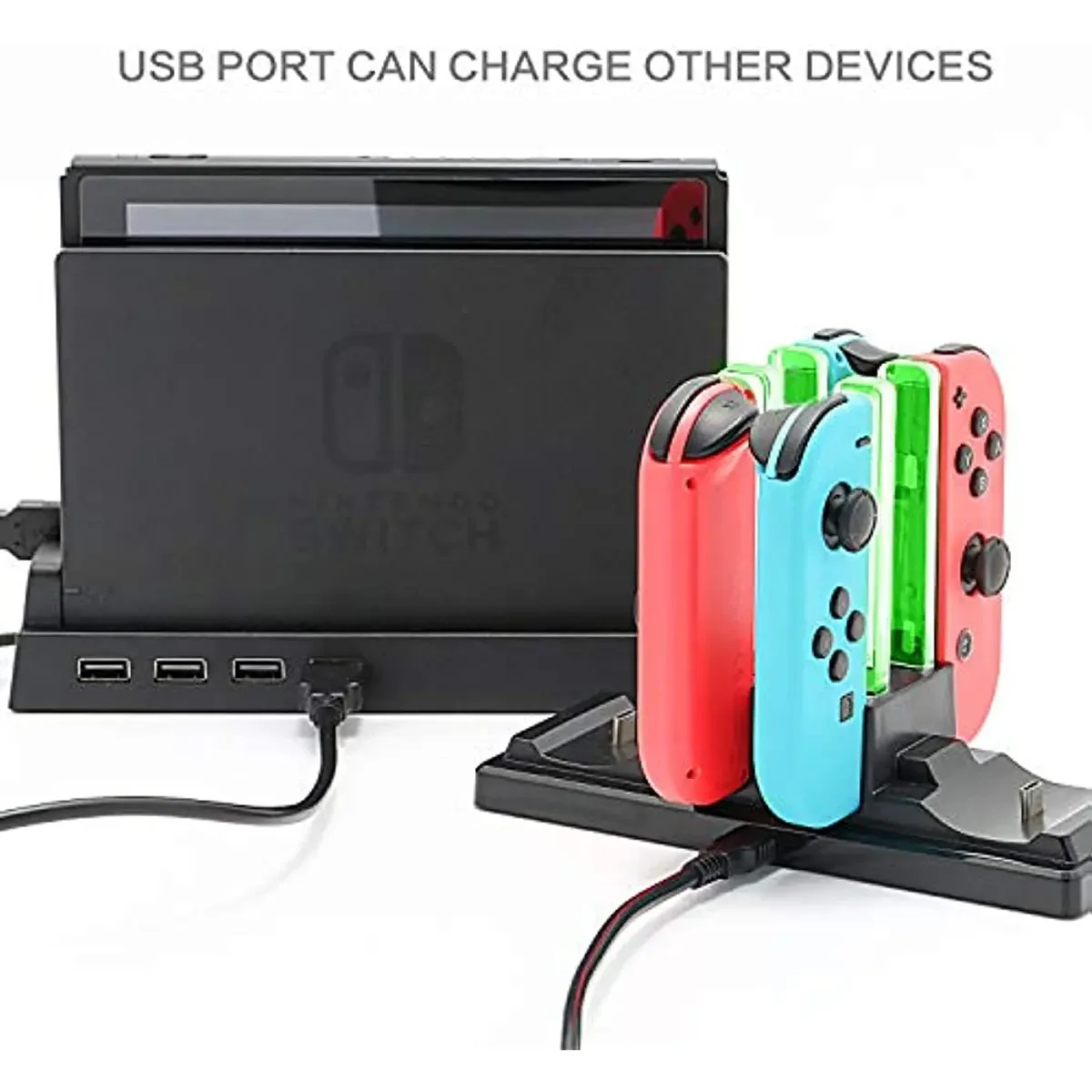 Hub Dock for Switch,USB Hub for Switch with 4 Output Ports Wired Pro Controllers, JoyPad Dock, Controller Adapter