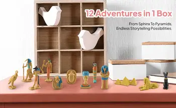 12Pcs Ancient Egypt Toys Egyptian Statues for Cake Topper Gift Desktop