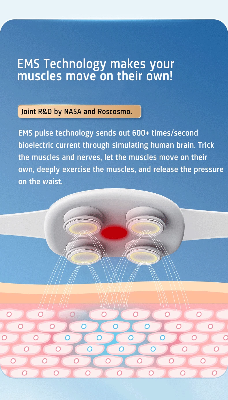 Electric Waist EMS Lumbar Massager Dysmenorrhea Heating Massage Abdominal Slimming Belt Far Infrared Hot Compress_voghion.com