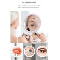 1 PCS 10X Magnifying Mirror With Light Makeup Mirror With Lights White ABS For Bathroom, Bedroom, Hotel 2