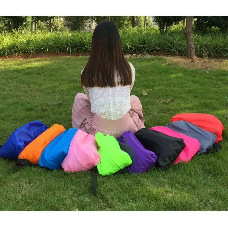 Inflatable Sofa Cushion Camping Air Tent Bed Sleeping Bag Lazy Beach Air Mattress Folding Lounger Chair Garden Outdoor Furniture 4