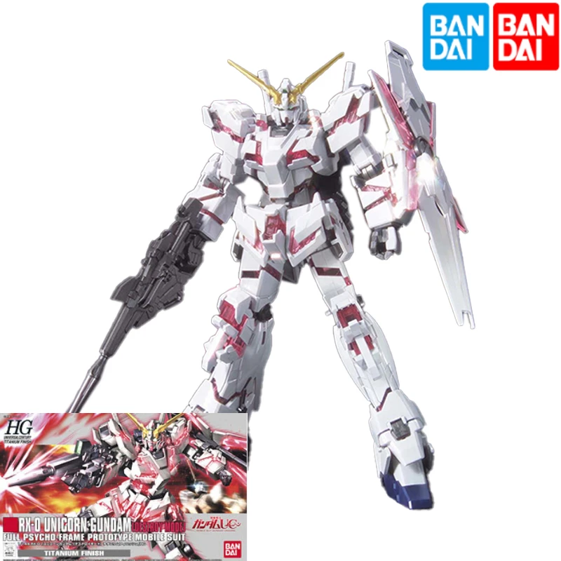 

Bandai Gundam HGUC 1/144 Unicorn Destruction Mode Titanium Version Fully Plated Original Puzzle Model Toys Collectible Gifts