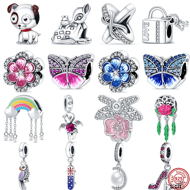 2023 New Slid Charm Silver Plated Birthstone Filigree Charm Bracelet Spacers  Fit Pandora Bracelet - AliExpress