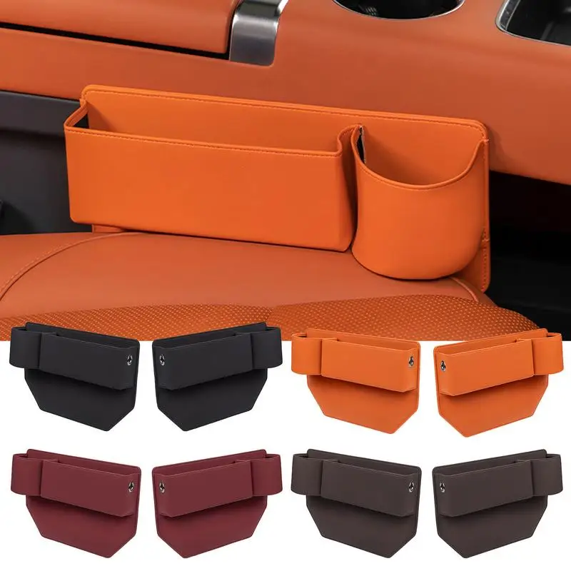 

Car Seat Side Storage Pocket For Car Seat Gap Filler Organizer Box Leather Car Crevice Stowing Tidy Box Car Interior Accessories