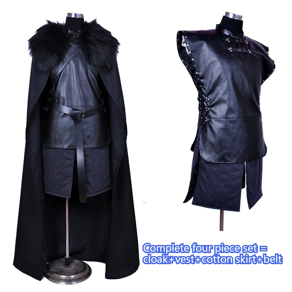 Men's Halloween Cosplay Cartoon Adult Costumes Ice and Fire Song of Power Carnival Party Jon Snow Cos Anime Clothing Boy's Gifts