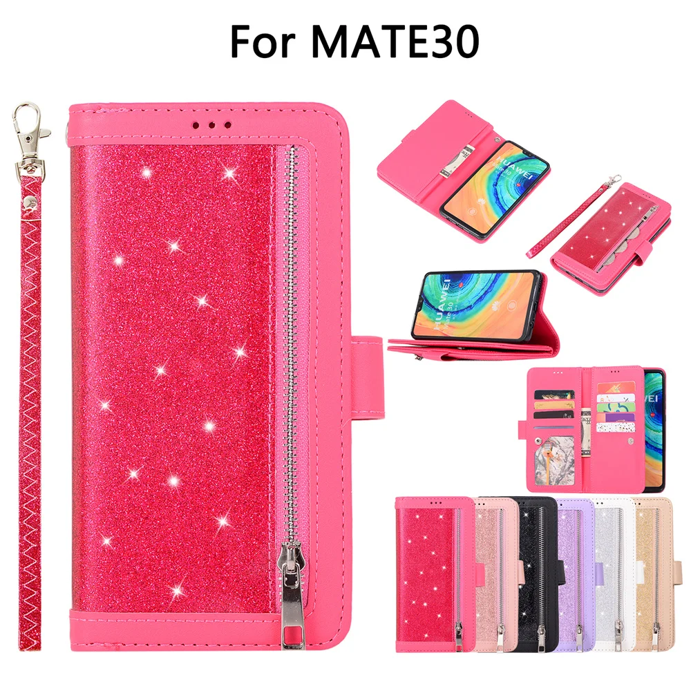 

Luxury Flip Bling Phone Case For Huawei Mate10Pro Mate10 Mate20 Lite Mate30 Pro Glitter Leather Wallet Stand Cover