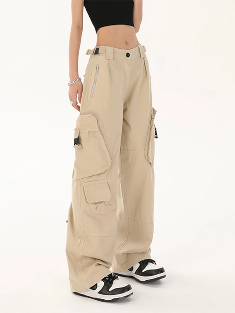 Women's Cargo Pants Vintage Street High Waist Straight Pants