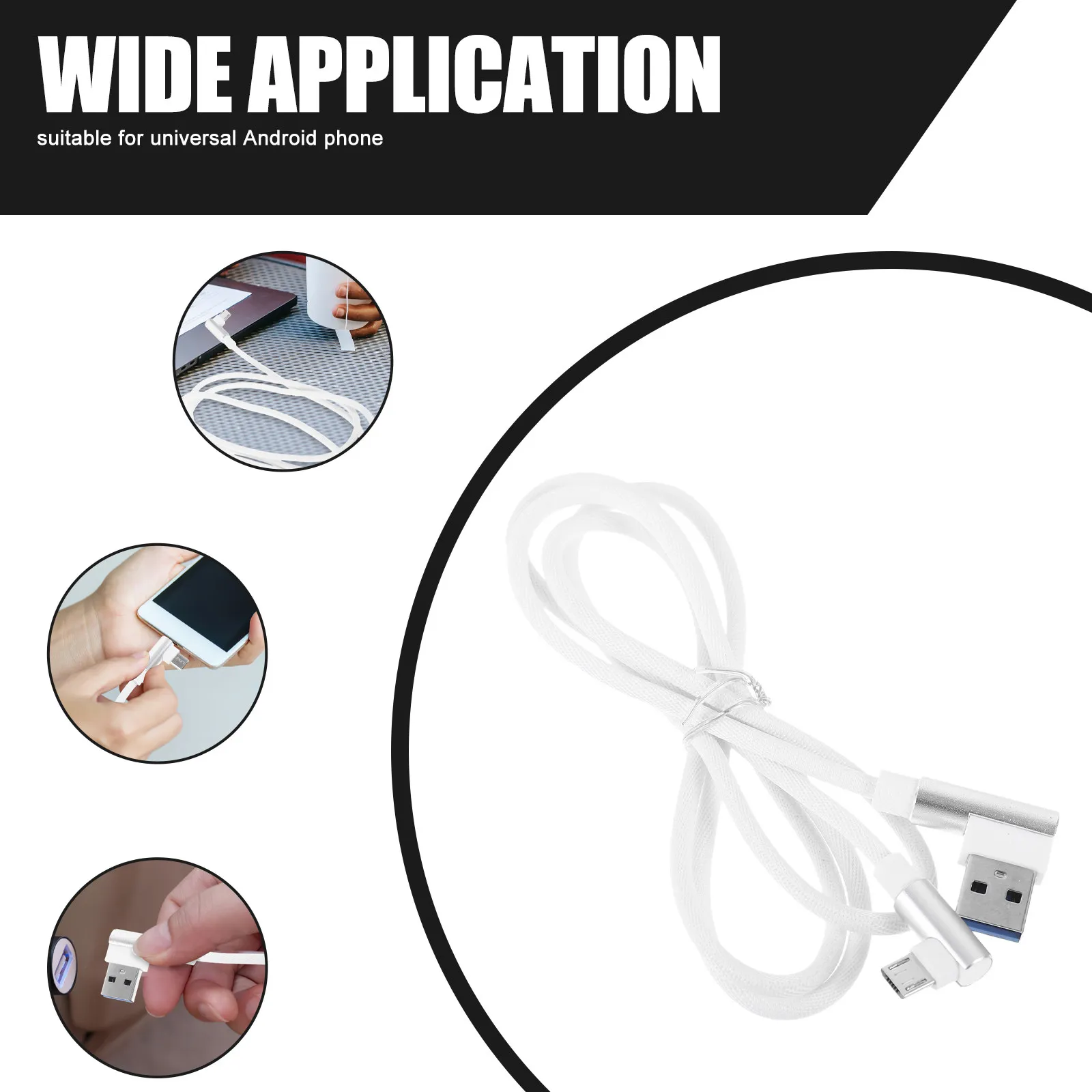 1M USB 마이크로 데이터 케이블, 고속 충전 및 데이터 동기화용 편조형 케이블 (휴대폰 범용)