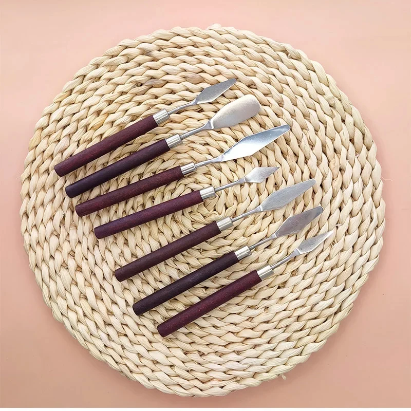 7Pcs/set Spatula Kit Palette Gouache Supplies Oil Painting Knife Fine Arts Painting Tool Set Flexible Blades oil painting knife