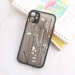 Elegant Floral Hard Matte Phone Case with Lens Protection for iPhone 13 Mini (O134)