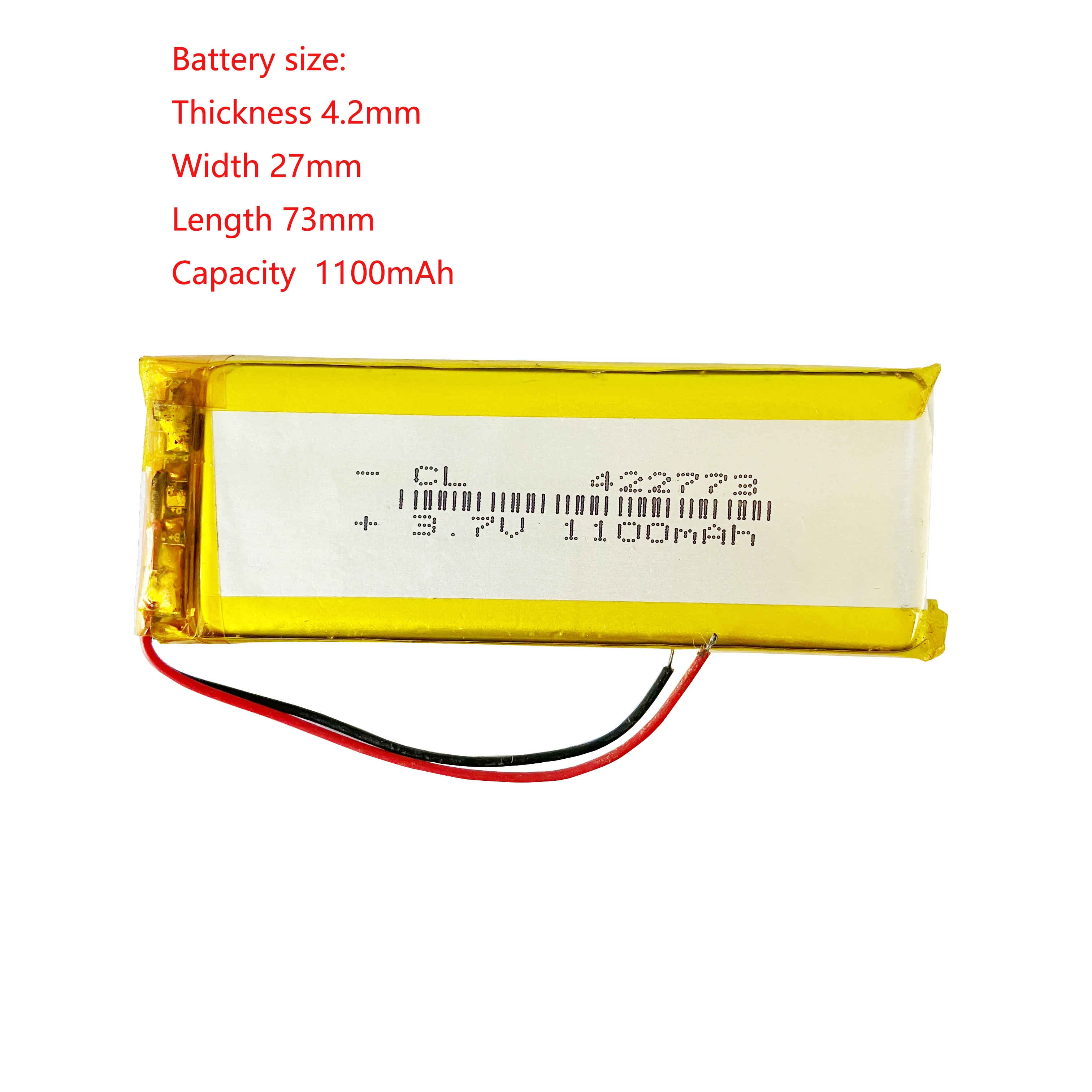 

3.7v Built-In Lithium Battery 422773 1100mah For Tachograph Bluetooth Speaker Keyboard