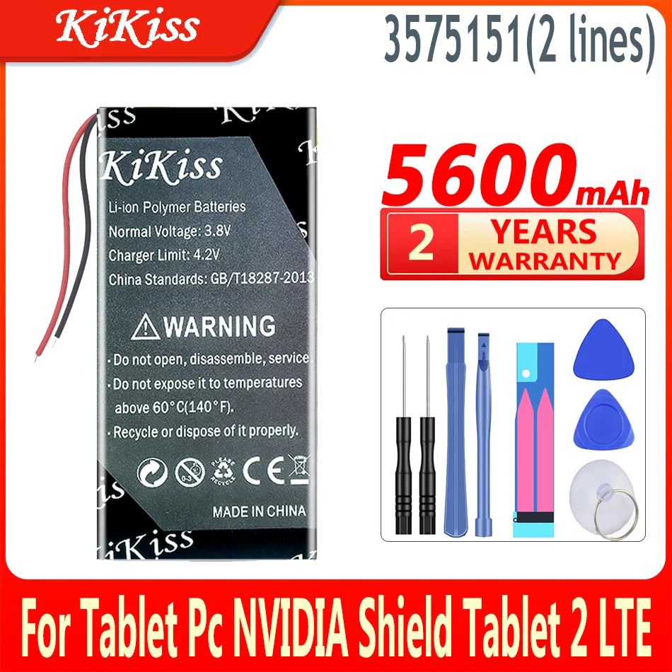 

5600 мА · ч KiKiss 100% новый аккумулятор 3575151 для планшетного ПК NVIDIA Shield Tablet 23 LTE для клюшевого компьютера K1 аккумулятор 8 дюймов для планшета