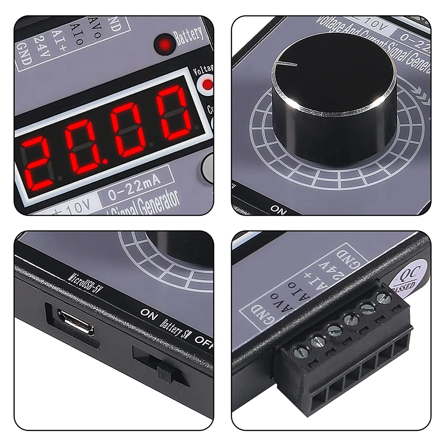 Adjustable 4-20mA Signal Generator Current Voltage Analog Simulator 0-10V/0-22mA Signal Sources for Value Adjusting PLC 5