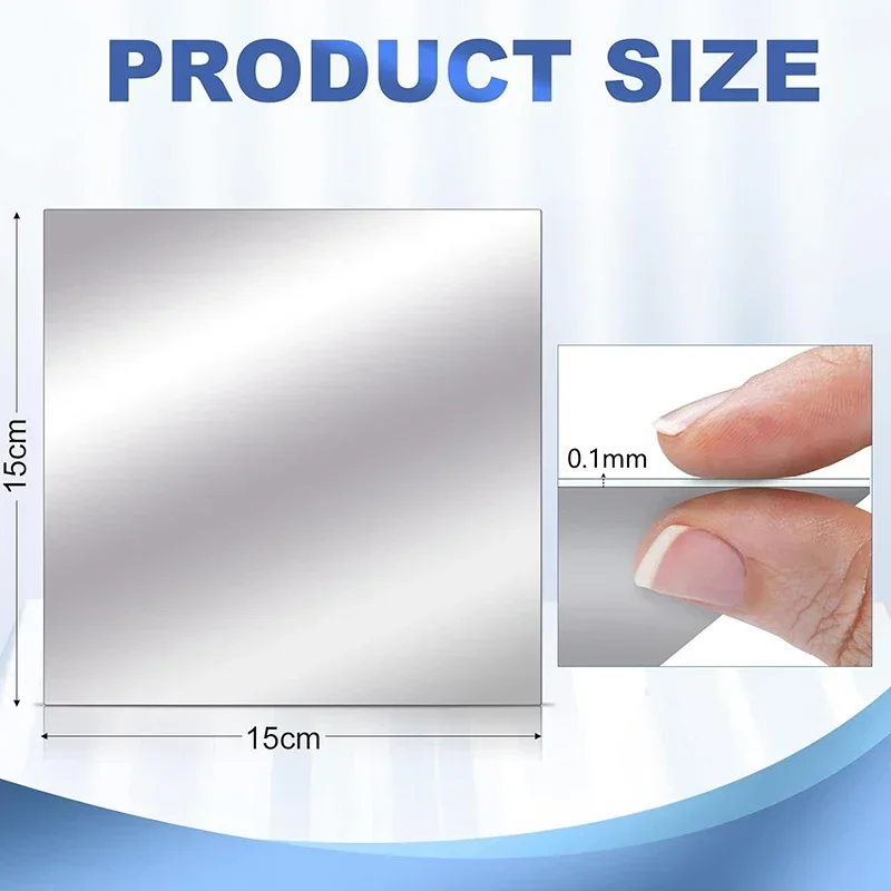 9PCS 15*15cm Mirror Wall Stickers Squares Self Adhesive PET Mirror Tiles DIY Decal Bedroom Bathroom Wall Paper Mural Home Decor