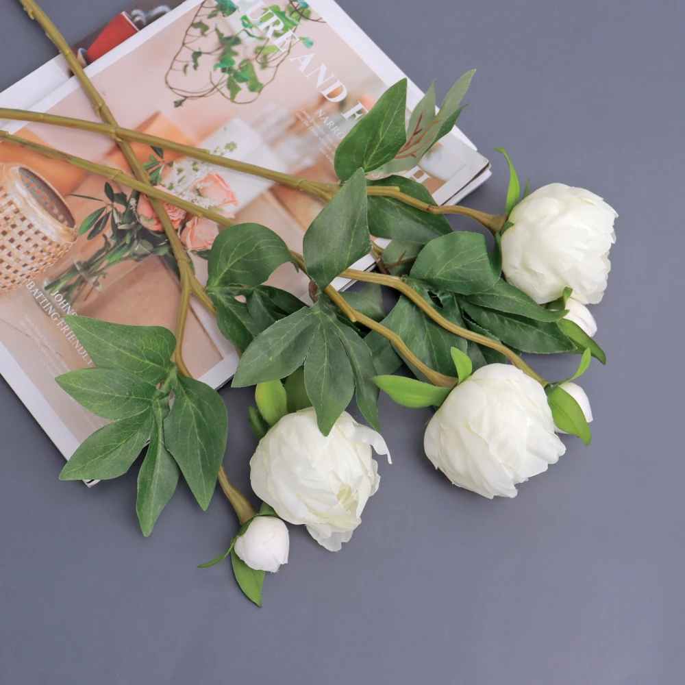 1Pcs Artificial Flowers Branches Silk Roses Peony Wedding Home Decor Arrange Fake Plants Valentine'S Day Gift DIY Bridal Bouquet