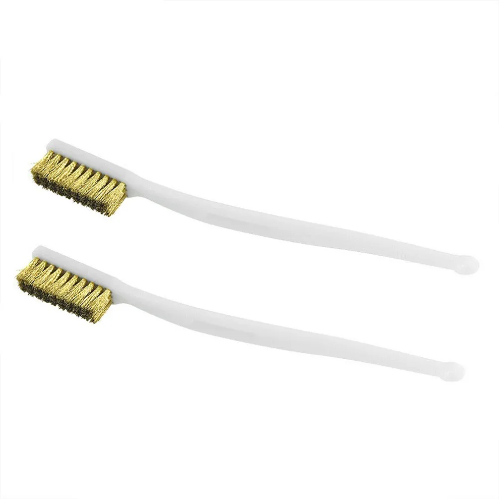 

Set Wire Brush Tool 2pcs Copper Toothbrush Wire Brush Cleaner Light Scrubbing Plastic Handle New Practical Durable