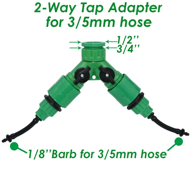 Kesla Tap Adapter Gyors Csatlakozók Barb 2-Utas Vagy 4-Utas 3/5 Mm-Es Tömlőkert-Öntözővíz-Elosztóhoz 1/8 ' Csőszerelvényekhez - Image 4
