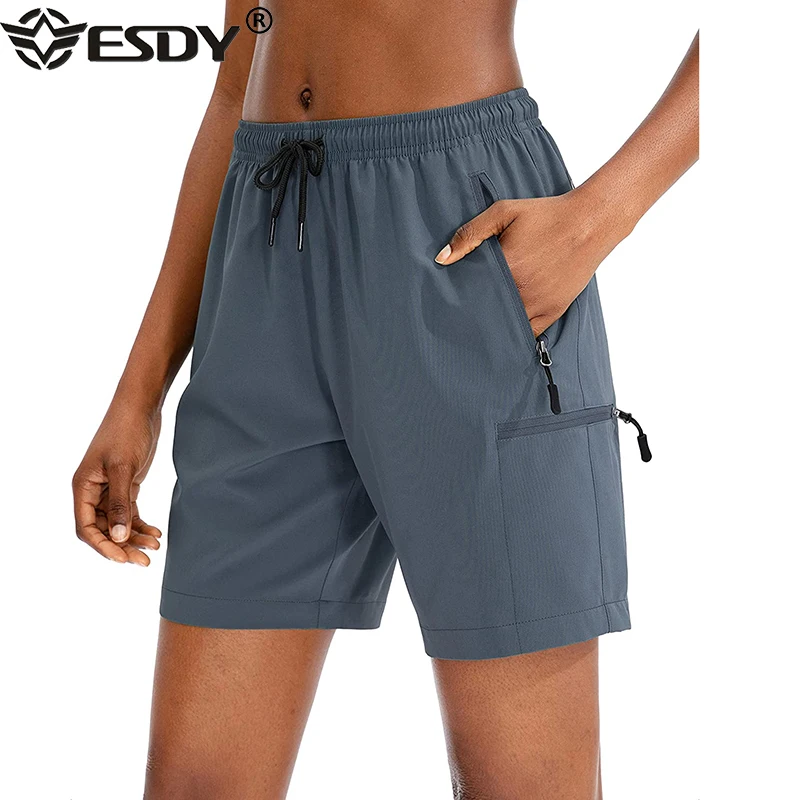 New Women's Hiking Cargo Shorts Quick-dry Summer Anti-UV Shorts Women Golf  Zipper Multi-pockets Trekking Fishing Cycling Shorts
