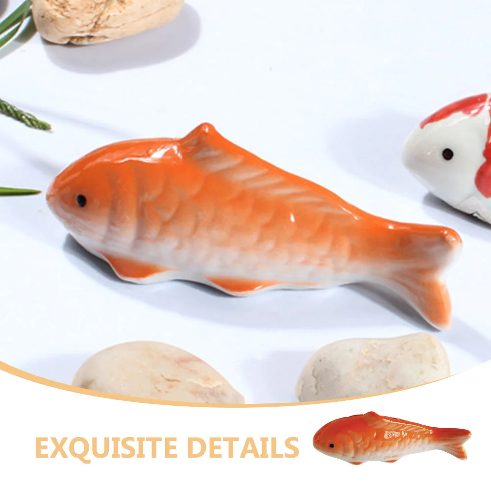 Floating Fish Ornaments Tank Crafts Goldfish Statue Ceramic Figurine Aquarium Decor 2 Pcs fish tank ornaments,fish tank decorations,aquarium ornaments,mini landscape ornaments