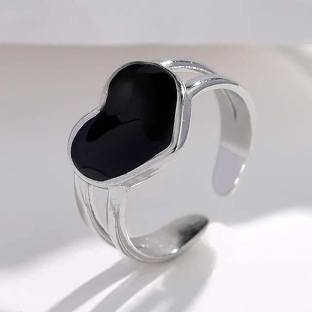 Bague Vintage en acier inoxydable pour femmes, anneau d'ouverture d'huile goutte à goutte blanche, Simple, couleur or, géométrique réglable, bijoux 2023