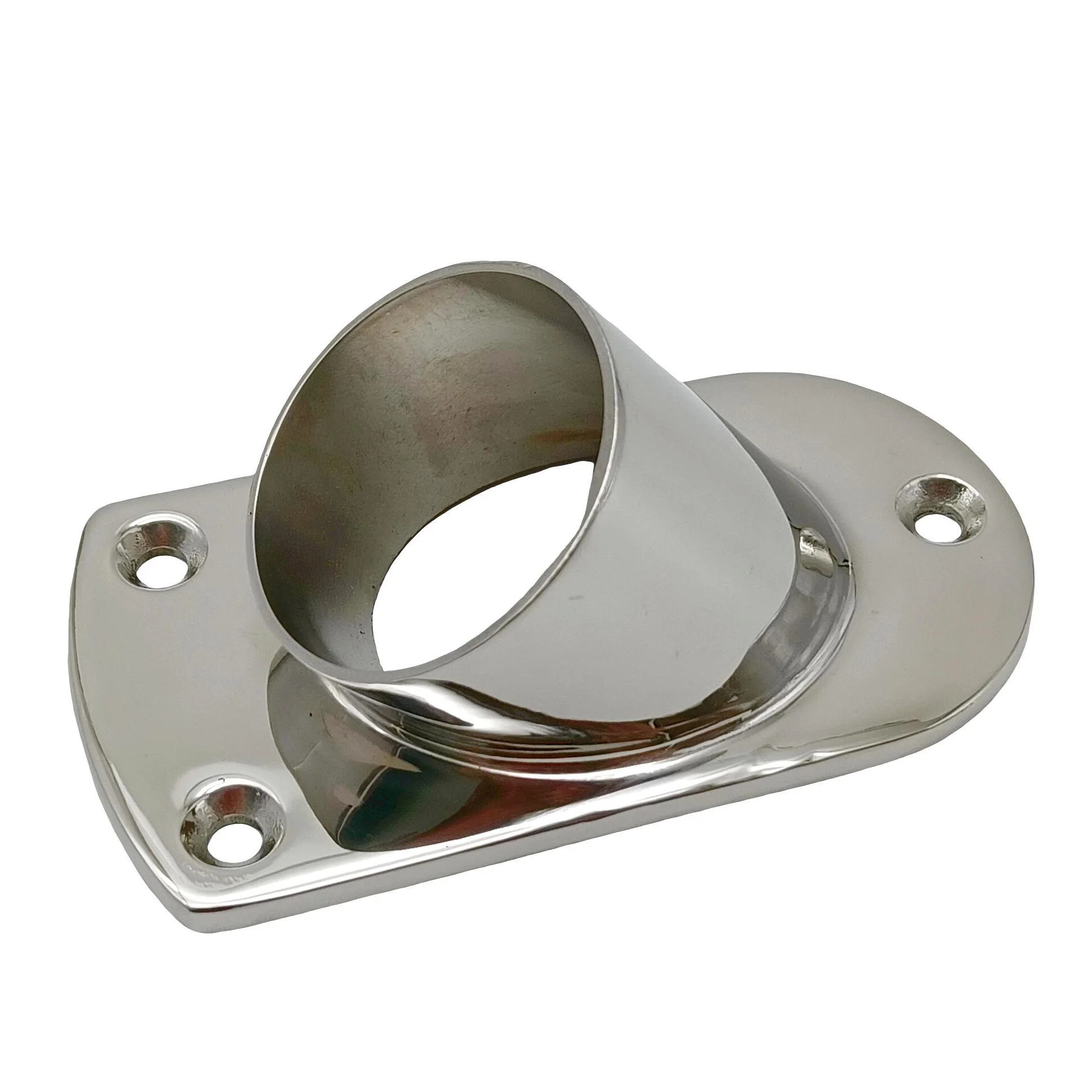 Stainless Steel 316 Wall Stop Handrail Base Flange 45 degree Flange Mirror Polished