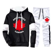 

2022 Men's Set Canada DSQ Casual Hoodies Sweatshirt and Sweatpants Set Print Jogging Sports Tracksuit Suit S-3XL