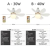 E27 40W 52Cm Ceiling Fan With Led Light Remote Control White For Kitchen Bedroom Dining Room Patio 2