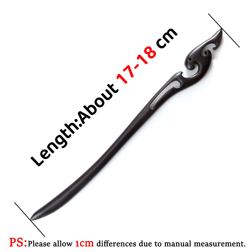 34 Stile natürliche schwarze Sandelholz Haars täbchen hochwertige Haarnadel für Frauen Mädchen Antike Essstäbchen geformte Haars pange Schmuck – Detail 1