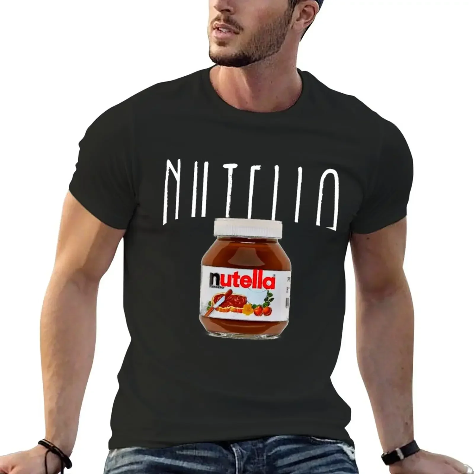T-Shirt Nutella Camicetta Hippie Vestiti Semplici Magliette Divertenti Da Uomo